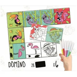 Educa Spiel Dominosteine Tiere mit Stiften ausmalen