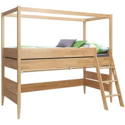 Paidi Spielbett , Eichefarben , Holz , Eiche , massiv , 90x200 cm , Blauer Engel, Goldenes M , Typenauswahl, Beimöbel erhältlich , Babymöbel & Kindermöbel, Kinderzimmer & Jugendzimmer, Kinderbetten, Spielbetten