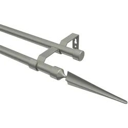 GARDINENSTANGE Olymp Lorenzo 420 cm (geteilt in 3 x 140 cm), 2-läufig (ohne Ringe), 16 mm Ø Chrom matt