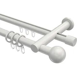 GARDINENSTANGE RUNDROHR-INNENLAUF Platon Luino 100 cm, 2-läufig, 20 mm Ø Weiß