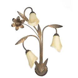 Wandleuchte , Bronzefarben , Metall, Glas , 24x70x40 cm , Lampen & Leuchten, Innenbeleuchtung, Spots & Strahler, Wandstrahler