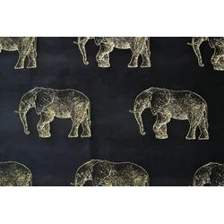Stofferia Stoff Polsterstoff Chenille Viskose Samt Elefant Schwarz, Meterware schwarz