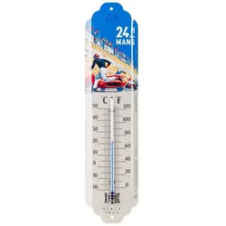 Nostalgic-Art Raumthermometer Retro Metall-Thermometer Innen Analog - 24h Le Mans Racing Poster Blue