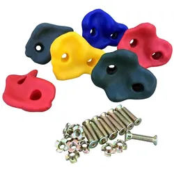 Loggyland Spielturm-Erweiterung Klettersteine für Kletterwand, 6er-Set I für Boulderwand, (6 St., incl. Befestigungsmaterial), für Kinder Spielplatz und Garten bunt