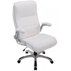 CLP Chefsessel Lederlook weiß , Weiß , Kunststoff , 74x108x76 cm , Büromöbel, Bürostühle, Chefsessel