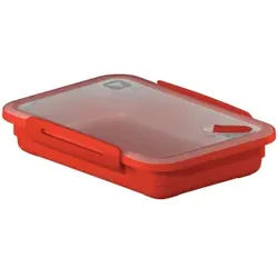 Rotho MEMORY Mikrowellendose, papaya rot, Mikrowellen-Behälter zum Aufwärmen, Transportieren oder Frischhalten, Fassungsvermögen: 0,9 Liter