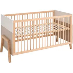 Jimmylee Gitterbett , Grauweiß , Holz, Holzwerkstoff , massiv , 70x140 cm , zum Juniorbett umbaubar, höhenverstellbar, Aufbauanleitung im Karton, Lattenrost inklusive , Babymöbel & Kindermöbel, Babyzimmer, Babybetten, Gitterbetten
