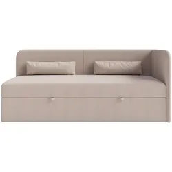 Selsey Jugendbett Calmmo Dunkelbeige mit Chenille-Bezug, Kopfteil rechts , Textil , 90x200 cm , Babymöbel & Kindermöbel, Kinderzimmer & Jugendzimmer, Kinderbetten, Kinderbetten & Jugendbetten