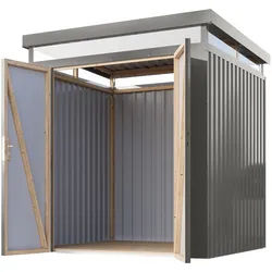 Karibu Metall Gerätehaus Aurum graualuminium Doppeltür B 207 x T 209 cm (Aurum 2)