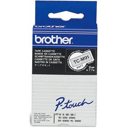 Brother Beschriftungsband Schriftbandkassette 9mm TC-M91 transparent/schwarz