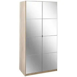 priess Kleiderschrank Malaga mit Spiegelfront beige 93 cm x 193 cm x 54 cm
