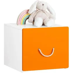 SoBuy Kinder-Spielzeugtruhe Weiß , Holzwerkstoff , 40x35x40 cm , Kinder- & Jugendzimmer, Kindermöbel, Kinderregale