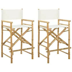 vidaXL Gartenstuhl Klappstuhl für Regisseure 2 pcs Natur Bambus (2 St)