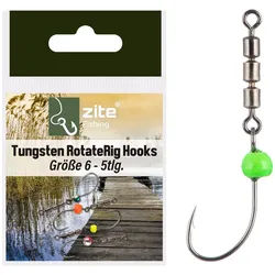 Zite Forellenhaken Rotate Rig Hooks Gr. 4-6 mit Tungstenperle fürs Forellenangeln 6