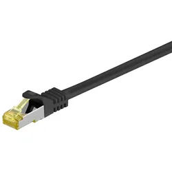 Goobay 15m RJ45 Patchkabel CAT 6A S/FTP PiMF, 500 MHz, mit CAT 7 Rohkabel, schwarz LSZH halogenfrei, Kupfer