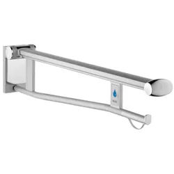 KEUCO PLAN Care Stützklappgriff, links Ausführung mit Funk-WC-Spülauslösung, 850mm, 34903172851, Farbe: Aluminium silber-eloxiert/weiß