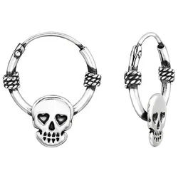 Order & Smile Schmuck Paar Creolen Totenkopf Creolen Ohrringe Silber 925 silberfarben