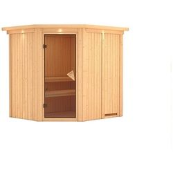 KARIBU Sauna »Maardu«, für 3 Personen, ohne Ofen - beige