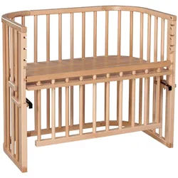 Babybay Beistellbett , Buchefarben , Holz , Buche , 56.5x79x96 cm , Textiles Vertrauen - Oeko-Tex®, Oeko-Tex® Standard 100 , Lattenrost stufenlos höhenverstellbar, zur Sitzbank umbaubar, sehr stabil , Babymöbel & Kindermöbel, Babyzimmer, Babybetten