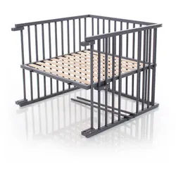 Babybay Gitterbettset , Schieferfarben , Holz , Buche , 94x79x95 cm , schadstoffgeprüft , Schlafen, Babybettausstattung, Gitterbettsets