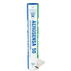Yonex Badmintonbälle Aerosensa 50 Premium-Gänsefeder weiss Dose 12er