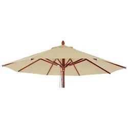 Mendler Ersatz-Bezug für Gastronomie Holz-Sonnenschirm HWC-C57, Sonnenschirmbezug, rund Ø4m Polyester 3kg ~ creme