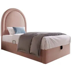Odikalo Kinderbett Polsterbett Einzelbett kosmischem Muster 90x190/200Samt(Ohne Matratze) rosa