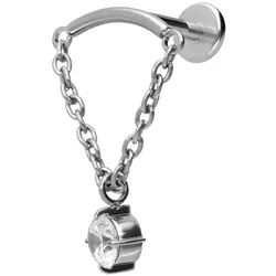 Titan Labret mit Innengewinde BOGEN+ KETTE + KRISTALL