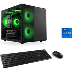 CSL PC "Cube V24171", schwarz, Microsoft Windows 11 Home (64 Bit), 16 GB RAM 500 GB SSD, Desktop-PCs