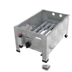 ChattenGlut Gasgrill Leergerät – vollwertig, 3,6 kW Stahlbrenner, Flüssiggas 50 mbar, Tischgerät