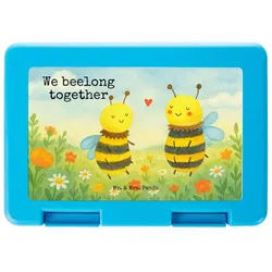 Mr. & Mrs. Panda Butterdose Biene Verliebt Design, Lunchbox, Weiß, Vorratsbehälter, Bento Box, Sn, Premium Kunststoff, (Packung), Vorratsdose snack aufbewahrungsbox Lunchbehältnis weiß