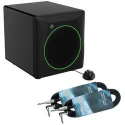 MACKIE Mackie Subwoofer CR8SBT aktiver Bluetooth-Subwoofer + 2x Klinkenkabel Digitales Aufnahmegerät (Vorteils-Set mit 2x keepdrum Klinkenkabel) schwarz