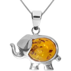 OSTSEE-SCHMUCK Kette mit Anhänger Ostsee-Schmuck Kette mit Anhänger Elefant (2-tlg) silberfarben 45 cm