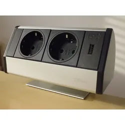EVOline Dock mit 2 Steckdosen + USB, mit Quicklock-Befestigung