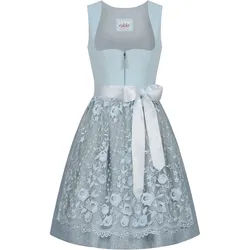 Dirndl NÜBLER "Dirndl mini Garbine", Damen, Gr. 36, EURO, blau, Obermaterial: 100% Polyester PES., Kleider