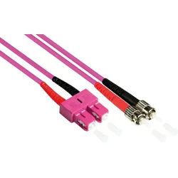 GC LW-802TC4 - Patchkabel LWL Duplex OM4 50/125μ SC/ST, 2 m, violett