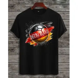 RMK T-Shirt Herren Shirt Trikot Fan Fußball Deutschland Germany EM WM aus Baumwolle schwarz 6XL