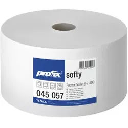 profix® softy Putztuchrolle, 36 x 22 cm, 2-lagig, hochweiß, Zellstoff, Soft-Tissue, perforiert, 1 Paket = 1 Rolle à 2400 Abrisse