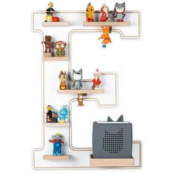 Boarti Wandregal Holz Regal Buchstabe E für Toniebox Tonies Figuren weiß