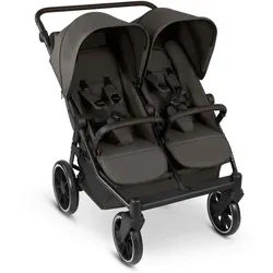 ABC Design Geschwisterwagen , Dunkelbraun , Textil , 76.5x105x105.5 cm , EN 1888 , Feststellbremse, Federung, 5-Punkte-Gurt, für Babyschale geeignet, Griff in Lederoptik, Transportsicherung, abnehmbarer Schutzbügel , Baby on Tour, Kinderwagen, Geschwisterwagen & Zwillingskinderwagen