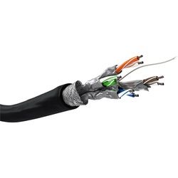 Goobay CAT 6 Outdoor Netzwerkkabel, S/FTP (PiMF), schwarz - Kupferkaschierter Aluminiumleiter (CCA), AWG 26/7 (stranded), Polyethylen-Kabelmantel (PE)