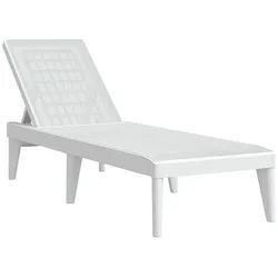 vidaXL Gartenliege, Sonnenliege Weiß 186x60x29 cm PP