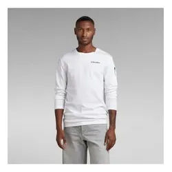 G-Star für Herren. D23329-D275-110 Sweatshirt Leichte Ärmel Tasche Relaxed weiß (XL), Lässig, Bio-Baumwolle, Nachhaltig