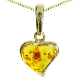 OSTSEE-SCHMUCK Kette mit Anhänger Ostsee-Schmuck Kette mit Anhänger Herz Kette mit Anhänger Herz (2-tlg) goldfarben 42 cm