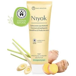 Niyok Zahnpasta aus Bio Kokosöl Ohne Fluorid & Vegan für Intensive Pflege & Frische, Zitronengras & Ingwer (lemongrass & ginger)