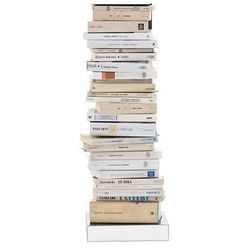 Büchersäule Ptolomeo Opinion Ciatti weiß, Designer Bruno Rainaldi, 75x25x25 cm