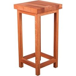 Gardenson Universalhocker Echtholz , Eichefarben , Holz , Eiche , massiv, Hartholz , quadratisch , 30x60x30 cm , Gartenmöbel, Gartensessel, Gartenhocker
