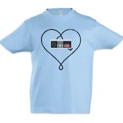 Urban Backwoods Print-Shirt Gamer Love Kinder T-Shirt Gamer Controller Video Game Joystick TV 80s (1-tlg) Eighties 8bit Vintage Joypad blau 152/164