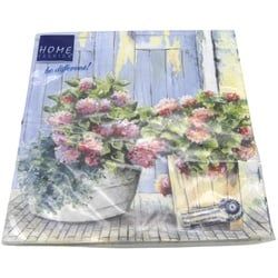 Home Fashion 20 Stück Motivservietten Cottage Hydrangea 33x33 cm 3-lagiges Pa...