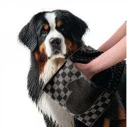 Zwoltex Hundehandtuch Für Pfoten, Kopf & kleine Zonen – sanft, (Baumwolle 95° Kompakt 30×80 Sanft & kompakt), Sanfter Frottee 95° – ideal für empfindliche Bereiche schwarz
